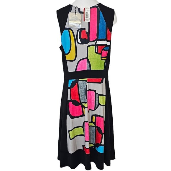 Simply Art Dolcezza Dress Abstract Art To Wear Size M Irena Orlov Vibrant NWT - Picture 2 of 10